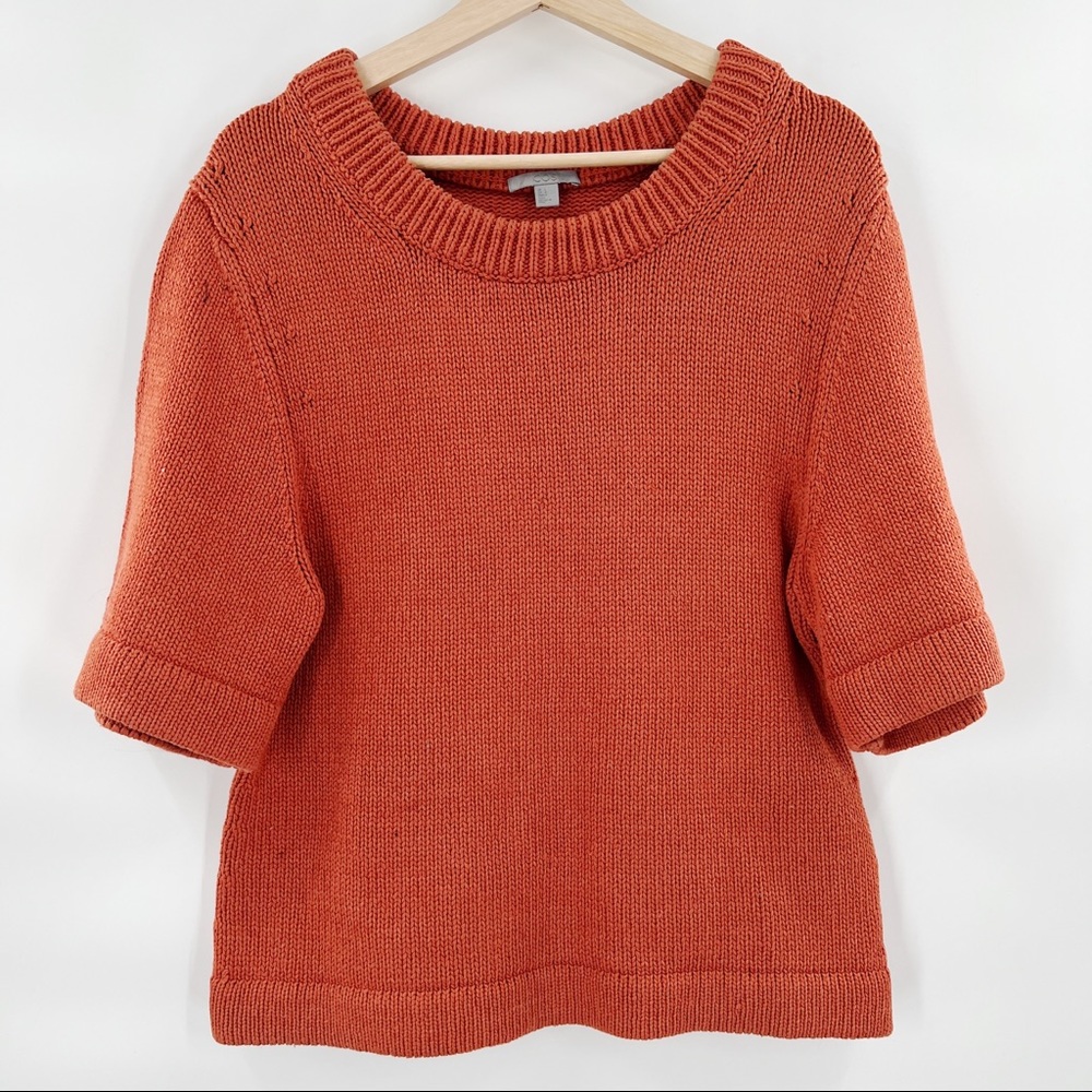 COS orange cotton linen blend sweater size L